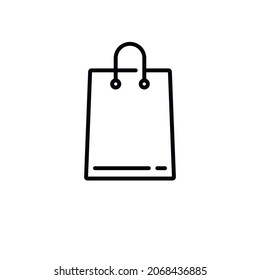 Shopping package with lines on a white background. Can be used as an icon.
