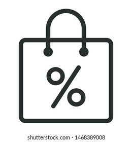 shopping package - minimal line web icon. simple vector illustration. concept for infographic, website or app.