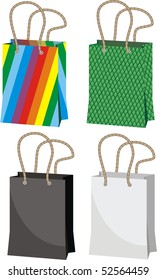 shopping package rainbow, snake skin, white and black