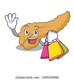 Shopping pancreas character cartoon style