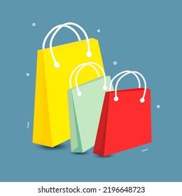 Shopping paper bag design, Vector illustration.
