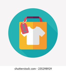shopping paper bag flat icon with long shadow,eps10