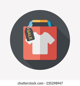 shopping paper bag flat icon with long shadow,eps10