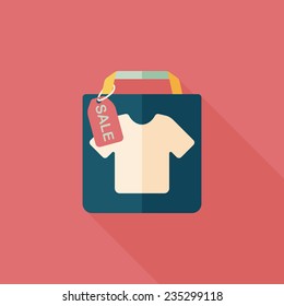 shopping paper bag flat icon with long shadow,eps10