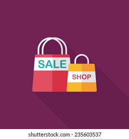 shopping paper bag flat icon with long shadow,eps10