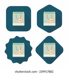shopping paper bag flat icon with long shadow,eps10