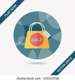 shopping paper bag flat icon with long shadow,eps10 
