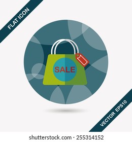 shopping paper bag flat icon with long shadow,eps10 
