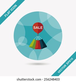 shopping paper bag flat icon with long shadow,eps10