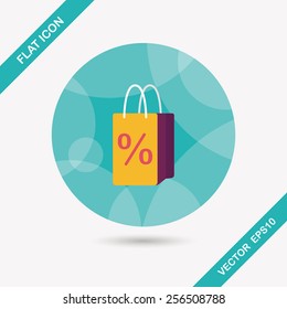 shopping paper bag flat icon with long shadow,eps10