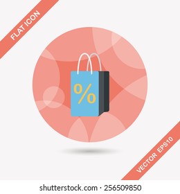 shopping paper bag flat icon with long shadow,eps10