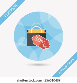 shopping paper bag flat icon with long shadow,eps10