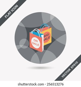 shopping paper bag flat icon with long shadow,eps10