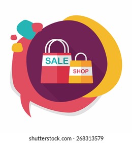 shopping paper bag flat icon with long shadow,eps10