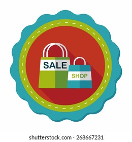 shopping paper bag flat icon with long shadow,eps10