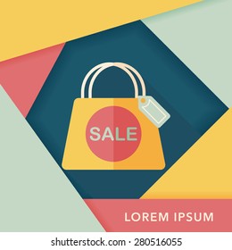 shopping paper bag flat icon with long shadow,eps10 