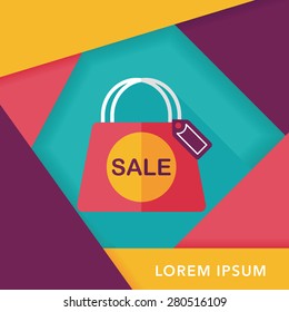 shopping paper bag flat icon with long shadow,eps10 