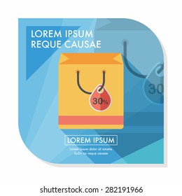 shopping paper bag flat icon with long shadow,eps10