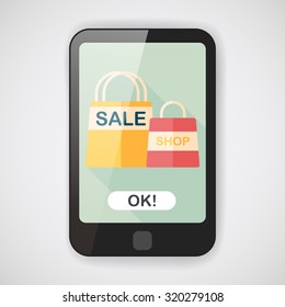 shopping paper bag flat icon with long shadow,eps10
