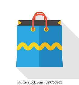 shopping paper bag flat icon