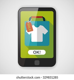 shopping paper bag flat icon with long shadow,eps10