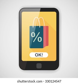shopping paper bag flat icon with long shadow,eps10