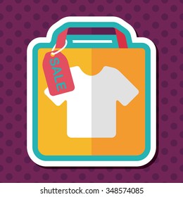 shopping paper bag flat icon with long shadow,eps10
