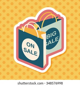 shopping paper bag flat icon with long shadow,eps10
