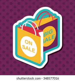 shopping paper bag flat icon with long shadow,eps10