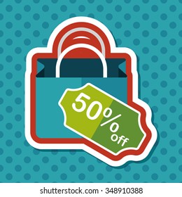 shopping paper bag flat icon with long shadow,eps10