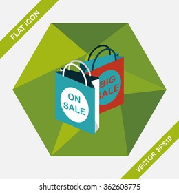 shopping paper bag flat icon with long shadow,eps10