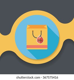 shopping paper bag flat icon with long shadow,eps10