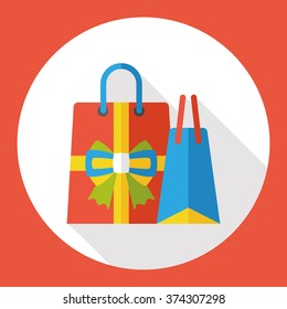shopping paper bag flat icon