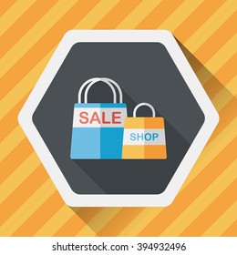shopping paper bag flat icon with long shadow,eps10