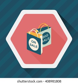 shopping paper bag flat icon with long shadow,eps10