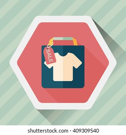 shopping paper bag flat icon with long shadow,eps10