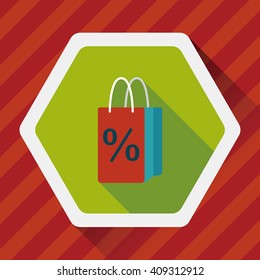 shopping paper bag flat icon with long shadow,eps10