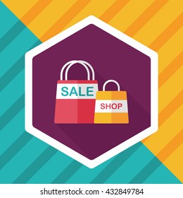 shopping paper bag flat icon with long shadow,eps10