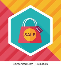 shopping paper bag flat icon with long shadow,eps10
