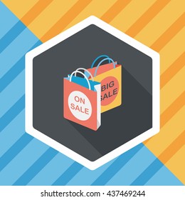 shopping paper bag flat icon with long shadow,eps10