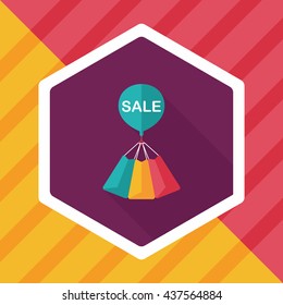 shopping paper bag flat icon with long shadow,eps10