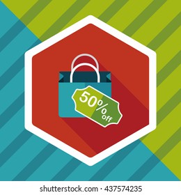 shopping paper bag flat icon with long shadow,eps10