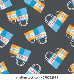 shopping paper bag flat icon,eps10 seamless pattern background