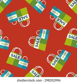 shopping paper bag flat icon,eps10 seamless pattern background