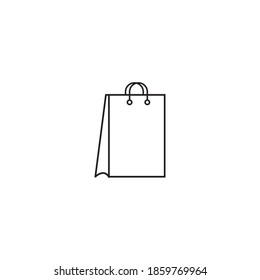 Shopping paper bag icon, linear style sign for mobile concept and web design. Symbol, logo illustration.