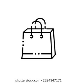 Shopping paper bag icon, linear style sign for mobile concept and web design. Symbol, logo illustration. Pixel perfect vector graphics