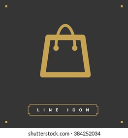 shopping paper bag isolated minimal single flat linear icon for applications, websites and info-graphic.
