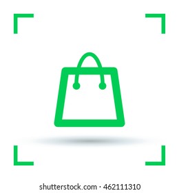 shopping paper bag isolated minimal single flat linear icon for applications, websites and info-graphic.