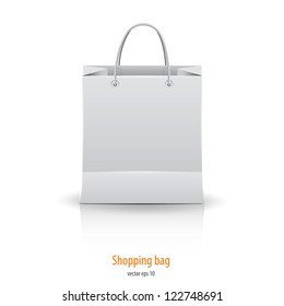 Bolsa de papel de compras aislada en blanco. Vector