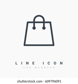 shopping paper bag line vector icon